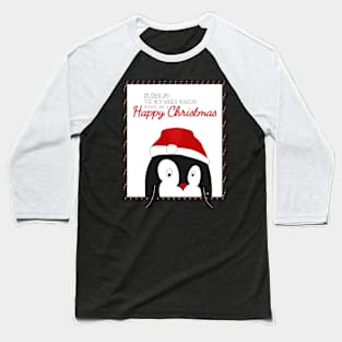 Rudolph Christmas Penguin Baseball T-Shirt